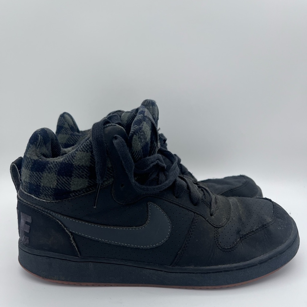 Nike Court Borough‎ Mid Mens Size 9 Black Plaid Anthracite Gum Shoes 844884 002